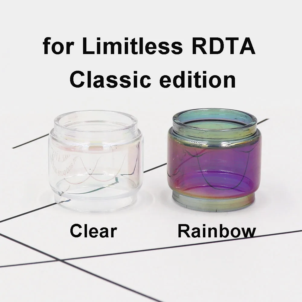 

3PCS With Cap High Quality Glass Tube Replacement for Limitless RDTA Classic edition Fatboy Bubble Version