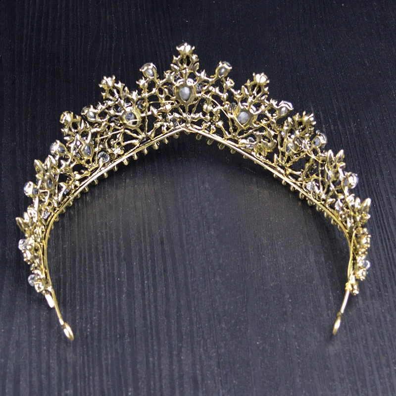 Роскошные Стразы для свадебной короны в стиле барокко, большая королевская тиара, Золотая диадема с кристаллами, диадема для невесты, ободки, свадебные аксессуары для волос
