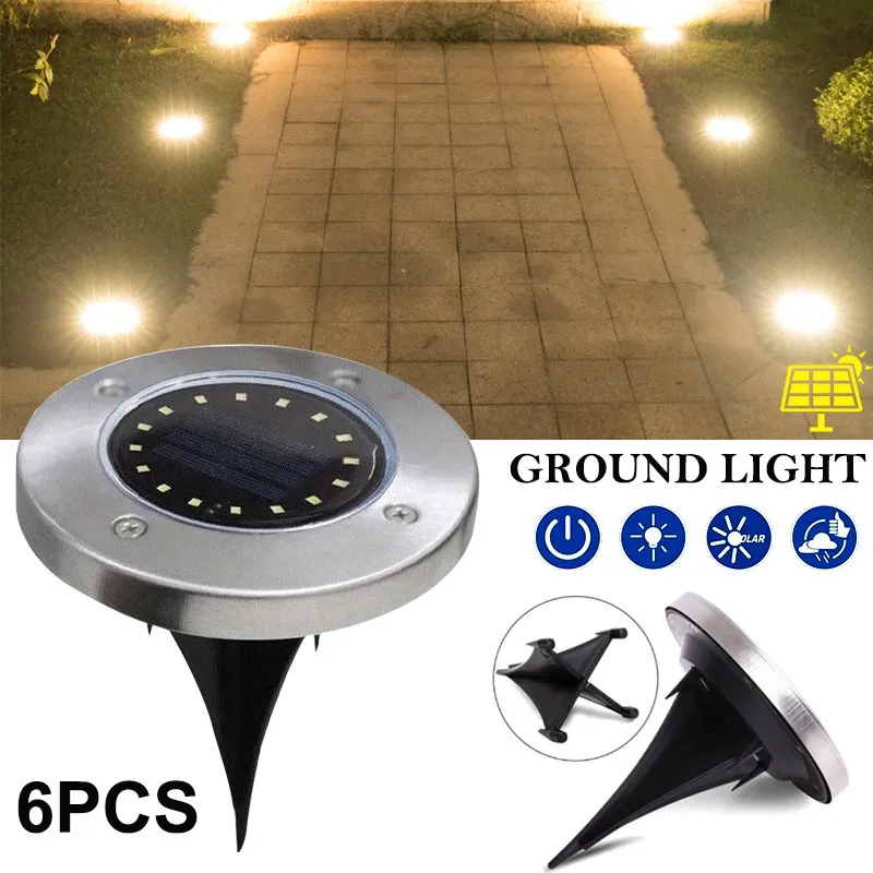 Solar do Solo Sensor de Luz à Prova Decking ao ar Pacote Lote Led Lâmpada Enterrado Jardim d' Água Luz Livre Caminho Solaire Lampe Exterieur 6 - 16 5 Do Solo Enterrado Jardim Sensor de Luz
