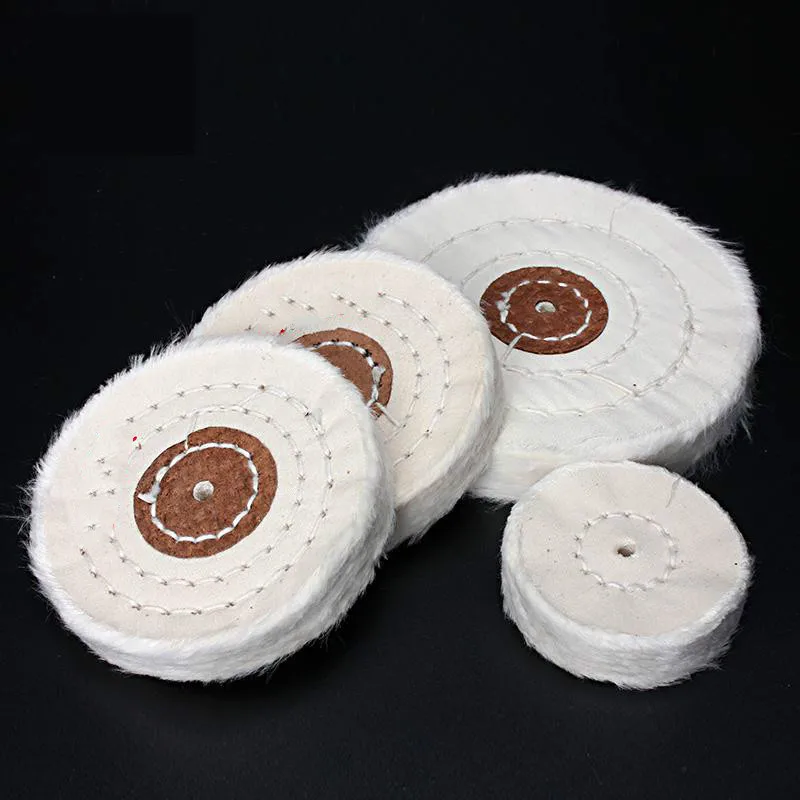 

50-200mm White Cotton Lint Cloth Buffing Wheel Gold Silver Jewelry Mirror Polishing Wheel 4mm inner hole 50 Layers