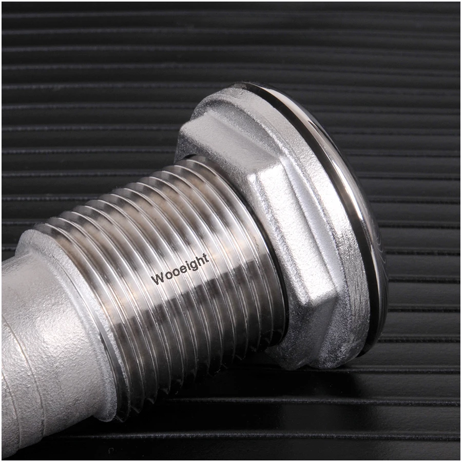 Boat Thru Hull Fitting  Drain 12'' Hose Barb Marine 316 Stainless Steel Polishing Process (4)