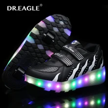 Child LED Light Children Roller Skate shoe led luminous Kids rollers sneakers with wheels roller SHOES