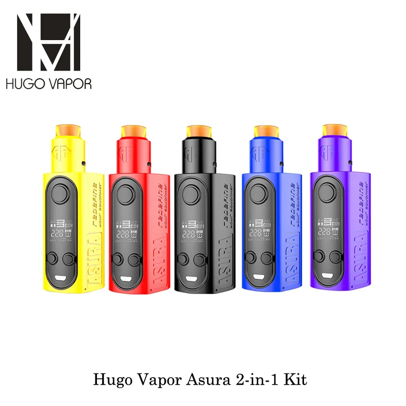 Электронная сигарета Hugo Vapor Asura 2-in-1 228 Вт Squonk Box Mod TC с чипсетом Asura RDA GT228 питание от Dual 18650 испаритель