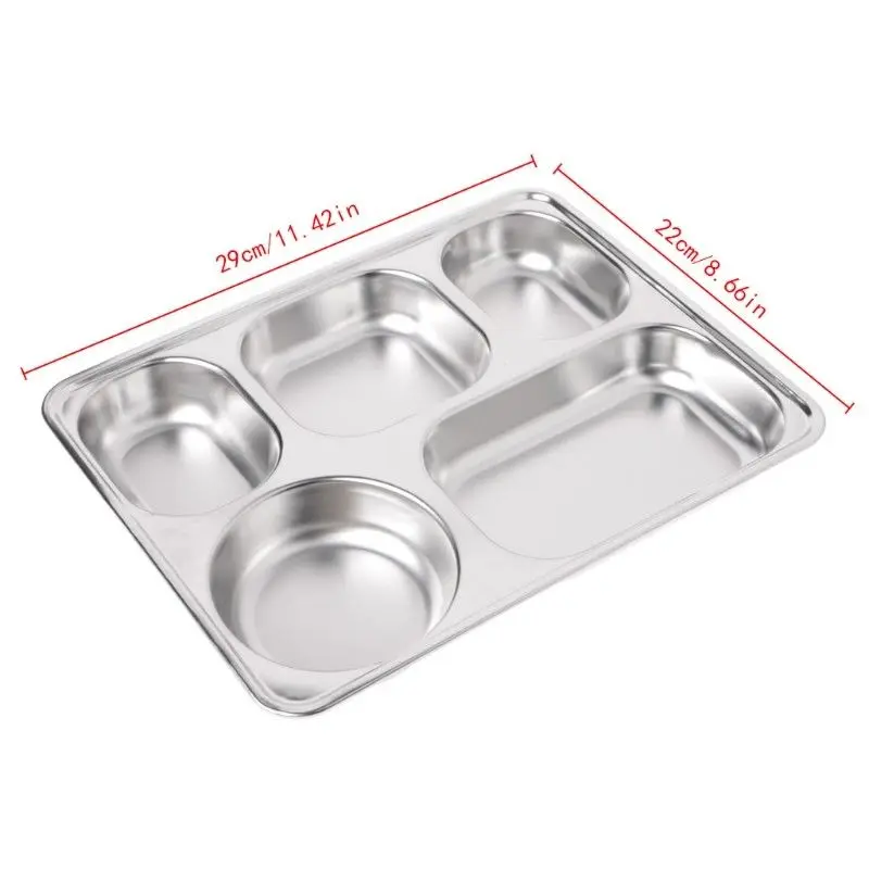 

Diet Plate Diet Food Control Tray Stainless Steel Divided Portion Plate 29*22cm