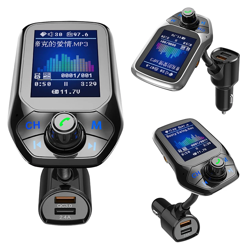 Mp3-плеер автомобильный Bluetooth прикуриватель зарядное устройство авто MP3 двойной USB зарядка автомобили без рук музыка 12 В автомобиль MP3 QC3.0 зарядка