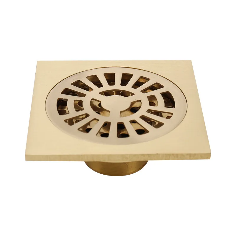 1 pcs 10*10cm Copper Deodorant Square Floor Drain Double Uses Bathroom Kitchen Washing Machine Floor Drain Promotion Price - Color: 1 pcs E