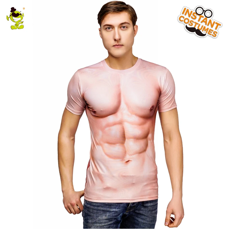 

Sexy Printing T-shirt Costume Cosplay Short Sleeve Summer Tees Muscle Men's 3 D Printed T-shirts In Carnival Party Tops