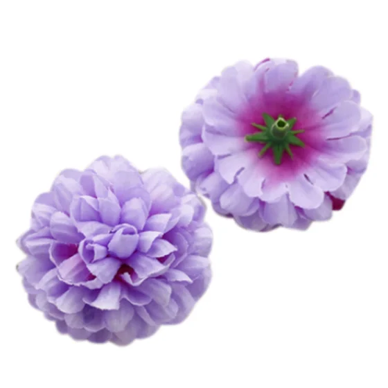 Горячие 30 шт ромашки искусственные поддельные цветок шелковые сферические головки оптом Свадебная вечеринка Декор - Цвет: Purple