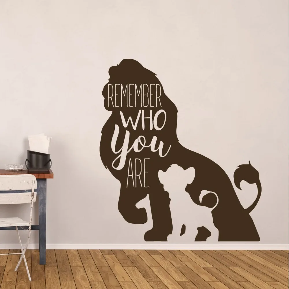

Simba and Mufasa Vinyl Wall Decal Boys Room Decor Lion King Wall Art Sticker Remember Who You Are Vinyl Wall Poster AZ123