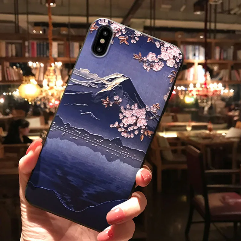 Японское крепление Fuji Koi чехол для телефона для iPhone X 8 7 6S Plus Capa мягкая задняя крышка из ТПУ для iPhone XS MAX XR 11 Pro Max чехол Coque