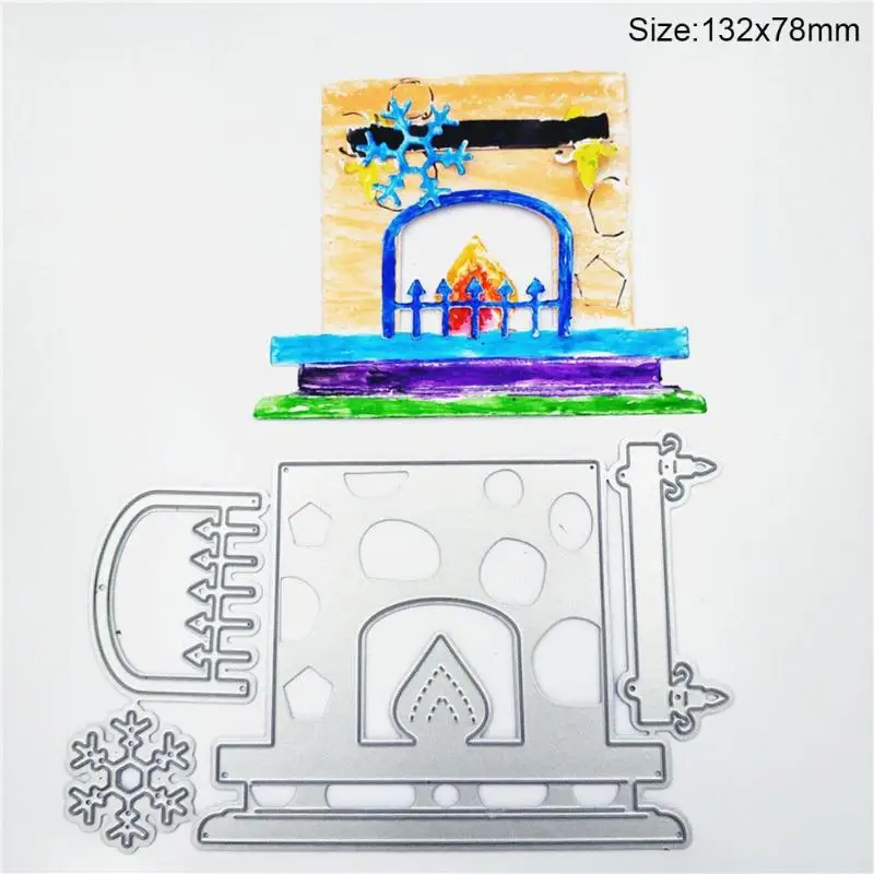 

Halloween Fireplace Metal Cutting Dies Stencil Scrapbook Embossing Craft Photo Album Card Paper Cards Making Decorative Gift