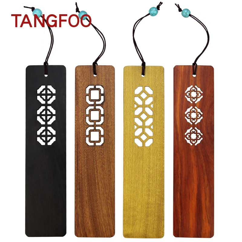 Window lattice hollowed-out pattern bookmark 4 pieces creative classical solid wood carving quality Vintage Decorative bookmarks Window lattice hollowed-out pattern bookmark 4 pieces creative classical solid wood carving quality Vintage Decorative bookmarks