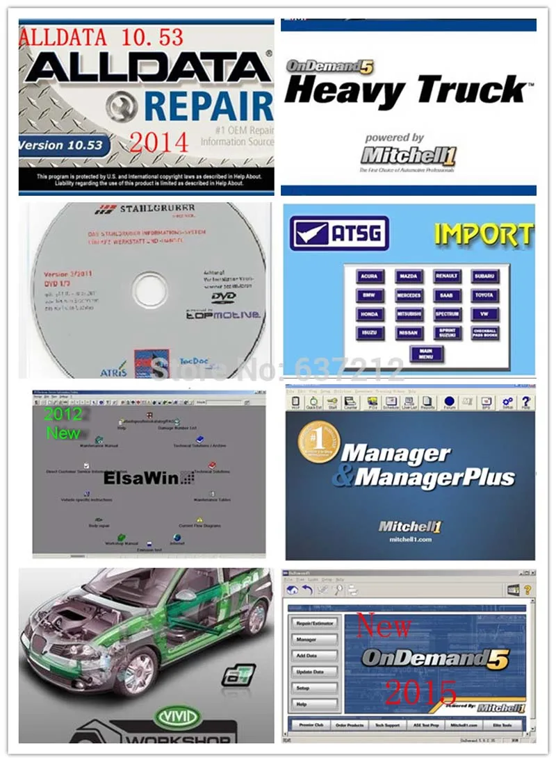 8in1 1 ТБ программное обеспечение HDD Alldata 10,53 Митчелл, по заказу,1 менеджер плюс тяжелый грузовик атрис ATSG Elsawin яркая мастерская