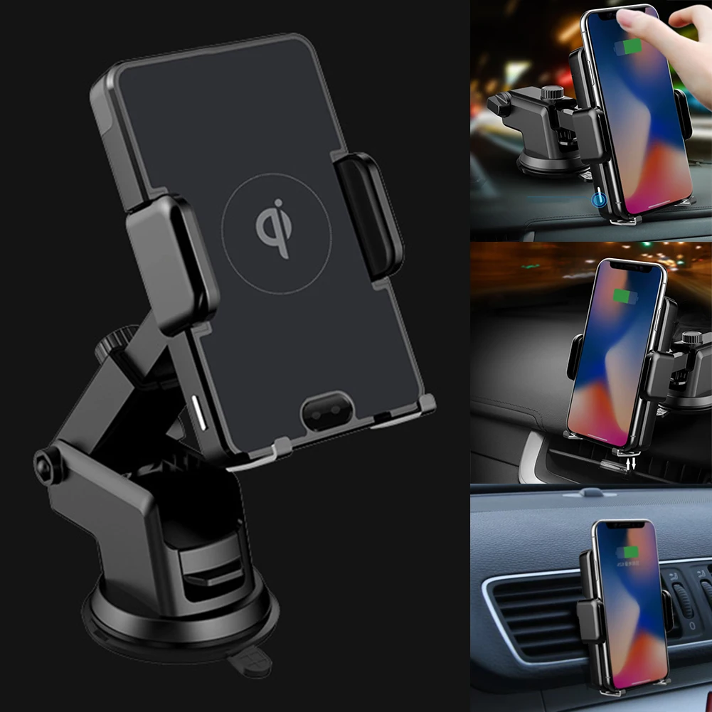 

QI Car Air Vent Mount Holder for Samsung S9 S8 Aromatherapy Air Freshener Purifier Infrared Sensor VO Fireproof Sucker Holder