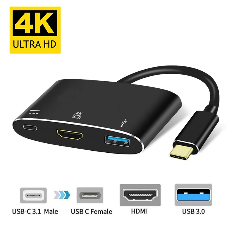 

USB C HUB Converter Type-C To 4K HDMI USB 3.0 PD Power Adapter For Macbook Pro Samsung Galaxy S10 S9 S8 Plus Huawei P30 P20 Pro