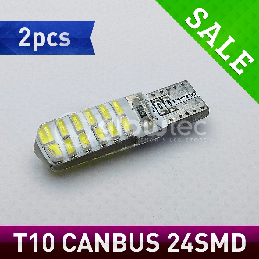 

Автомобильные светодиодные лампы T10 24 smd, силиконовый корпусветодиодный, светодиодсветильник лампы s 3014, Автомобильные Боковые лампы с клиновидным цоколем, светодиодсветодиодный лампы заднего хода GLOWTEC, 2 шт.