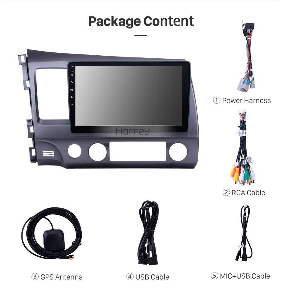 Cheap Harfey  8-core RAM 4G ROM 32G Android 8.0 Car Multimedia player GPS navigation for 2006-2011 Honda Civic LHD 10.1 inch Car radio 21
