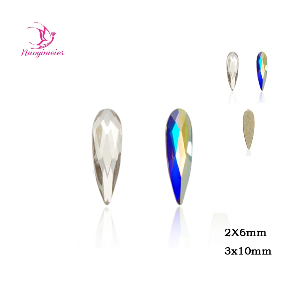 

288pcs A2538 2X6mm 3x10mm Non HotFix Crystal AB Fashionable Shiny Glass Rhinestones Jewelery For Nail Garment Decoration