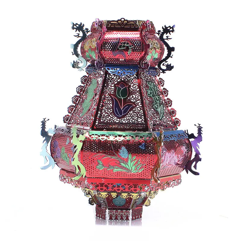 Красочные Tang фонарь 3D металлические Пазлы богатые модели лампы наборы лазерной резки собрать головоломки для взрослых Коллекция украшения подарки игрушки - Цвет: Tang Lantern A