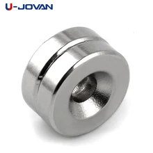 U-JOVAN 2 шт./лот 18x5 мм отверстие 5 мм N35 супер сильное потайное кольцо Ремесло Магнит 18*5-5 мм Редкоземельные неодимовые магниты
