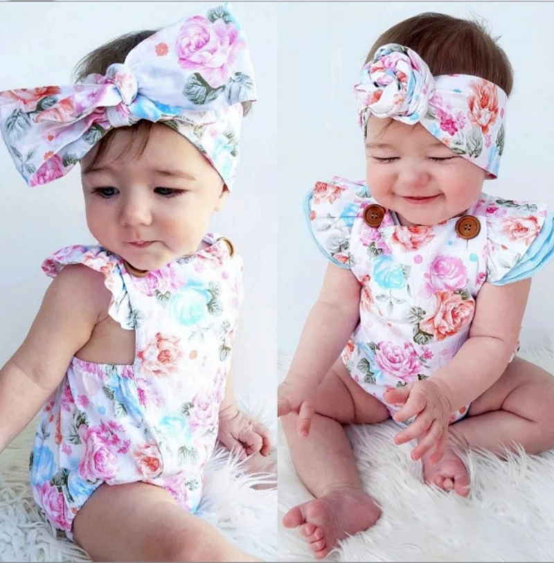 baby new style summer infant jumpsuit girls clothing set lovely one