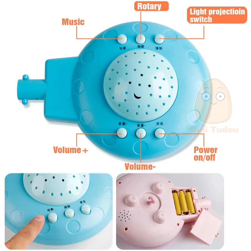 Детские игрушки для 0-12 месяцев, детская кроватка, мобильная музыкальная кровать, колокольчик с небом, проекция звезд, Детские битвы, Детские Игрушки для раннего обучения