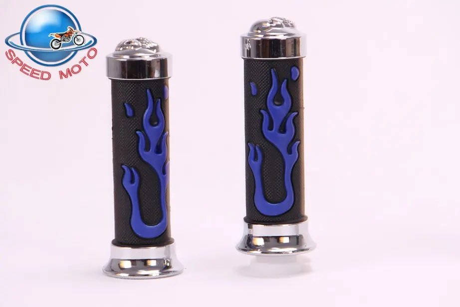 FREE SHIPPING FIRE STYLE skull rubber handlebar grips motorcycle grips