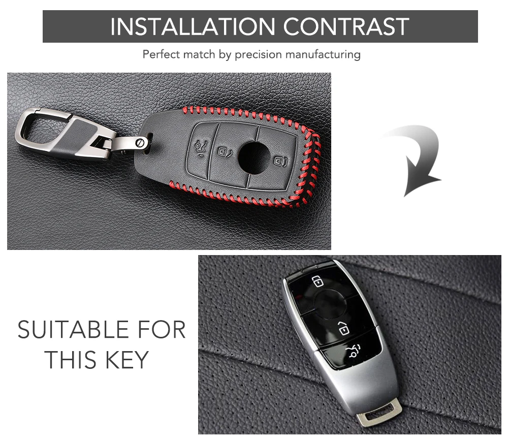 Genuine Leather Car Key Case Cover For Mercedes Benz AMG W203 W210 W211 W124 W202 W204 W205 W212 W176 C117 W213 X156 W246 key case key case cover
