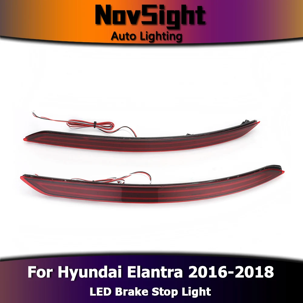 

NOVSIGHT Car LED Rear Bumper Reflector Red Brake Stop Lights Driving Waring Light for Hyundai Elantra 2017 - 2018 D20
