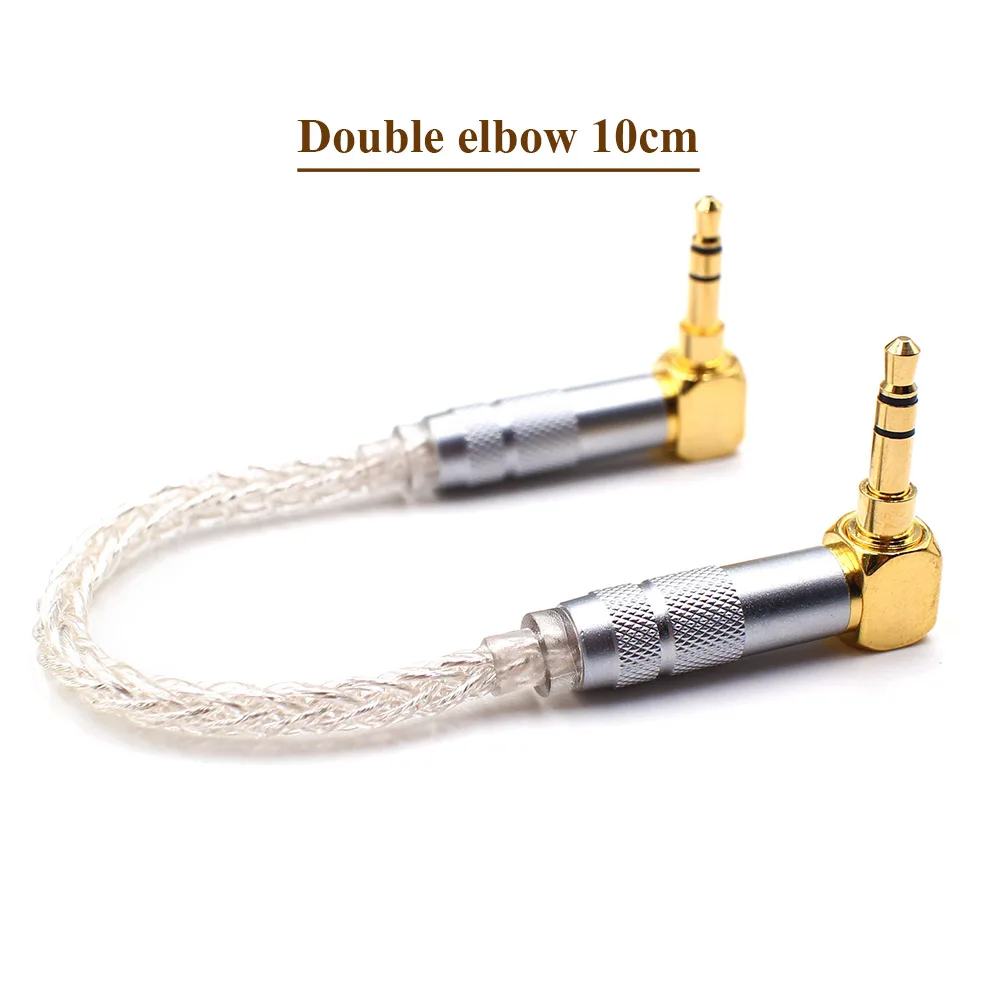 8 core 5N sterling silver Audio Cable 3 5 mm to 3 5mm Aux Cable Male to Male Car Aux Cord HiFi Headphones Amp