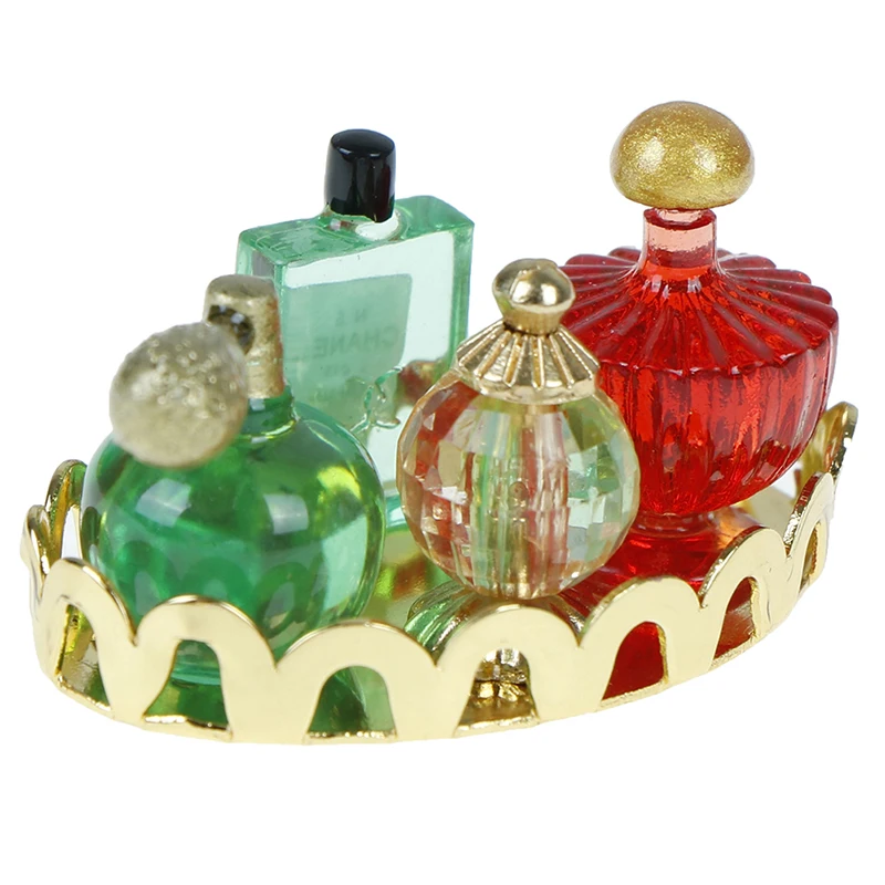 

1/12 Scale Mini Pink Perfume Tray Miniature Furniture Model Mini Dollhouse Furniture Doll Bedroom Bath Dolls House