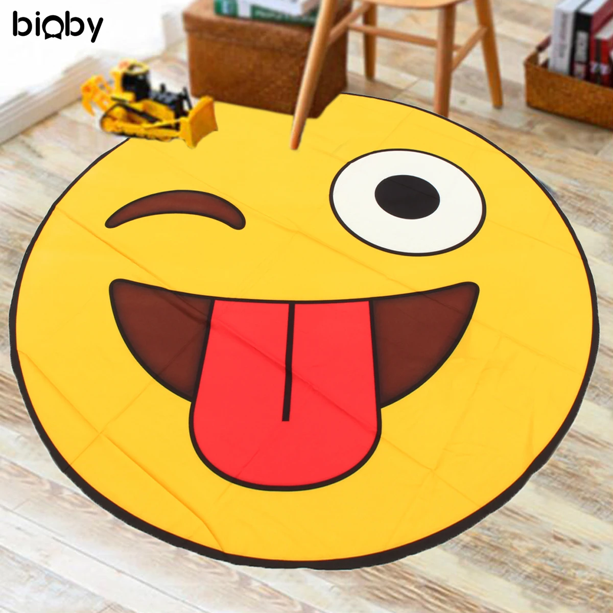 

1.5M Baby Infant Play Mat Pad Activity Indoor And Outdoor Cushion Emoji Style Blanket Summer Adult Child Beach Travel Mat