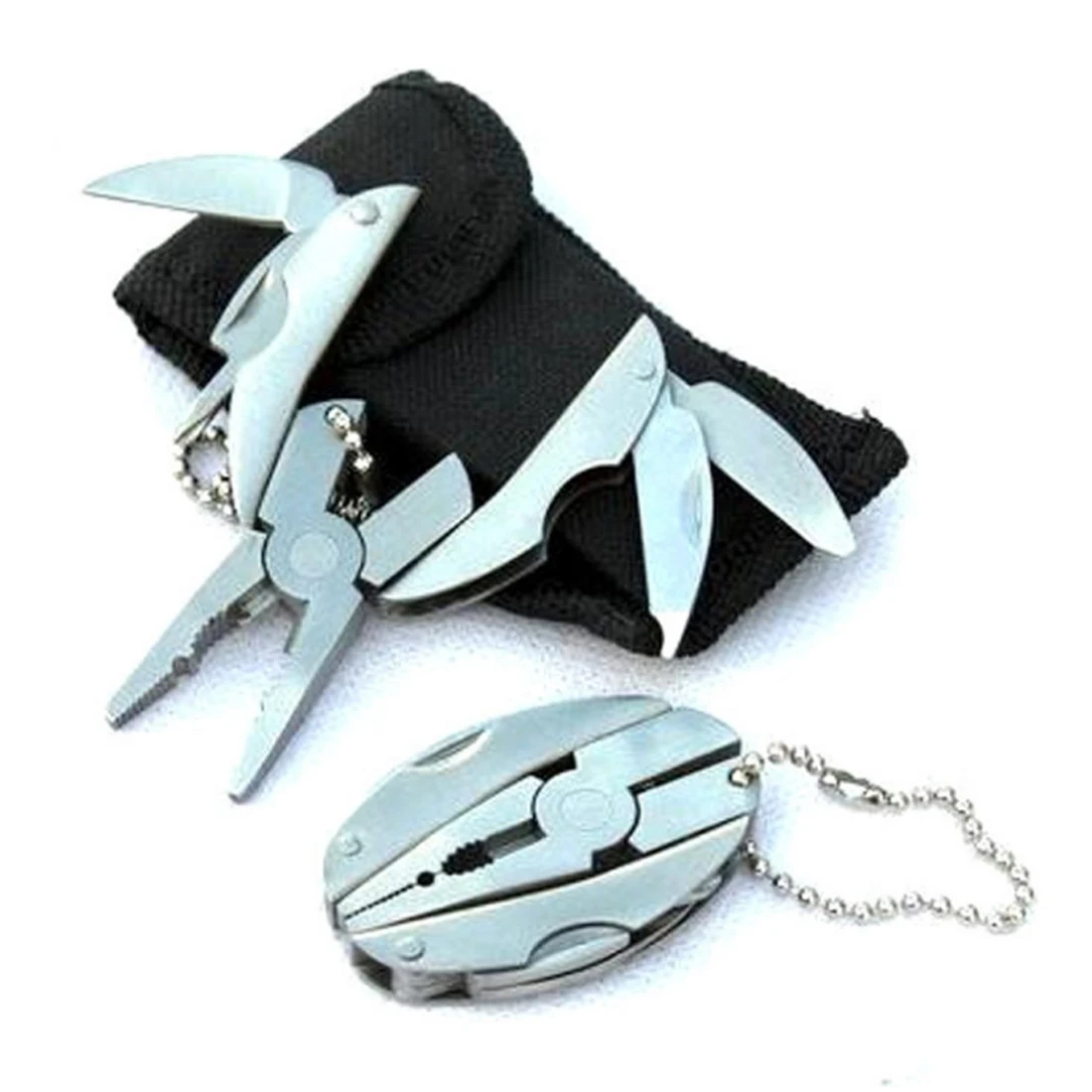 

Muilti-functional Mini Folding Plier Clamp Keychain Outdoor Hiking Tool Portable and Practical Gadget