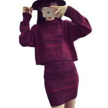 Fashion Women Sweater And Skirt font b Set b font Spring Autumn Tops Short Skirts Europe
