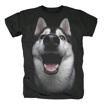 

Bloodhoof NEW Cool Pets Animal Siberian Husky DOGS Print T-shirt Men COTTON T Shirts Unisex Tops Tee Asian Size