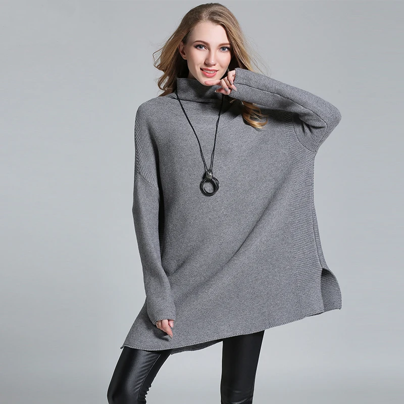 New winter High neck sweater women's knitted jumpers New winter Thick ...