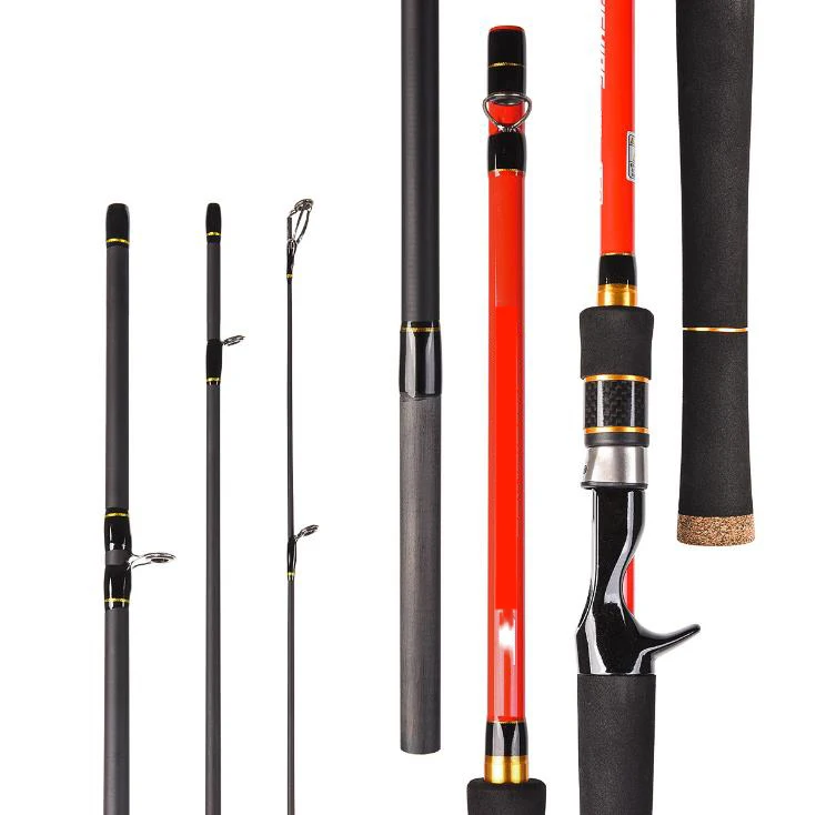 Carbon Fiber Spinning Fishing Rods 1.8m/ 1.98/ 2.1m Casting Travel Rod