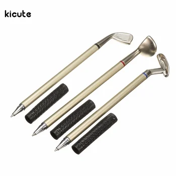 

3Pcs/set Mini Golf Club Putter Ball Pen Ballpoint Pen Golfers Gift Box Set Desktop Decor for Office School Supplies Stationery