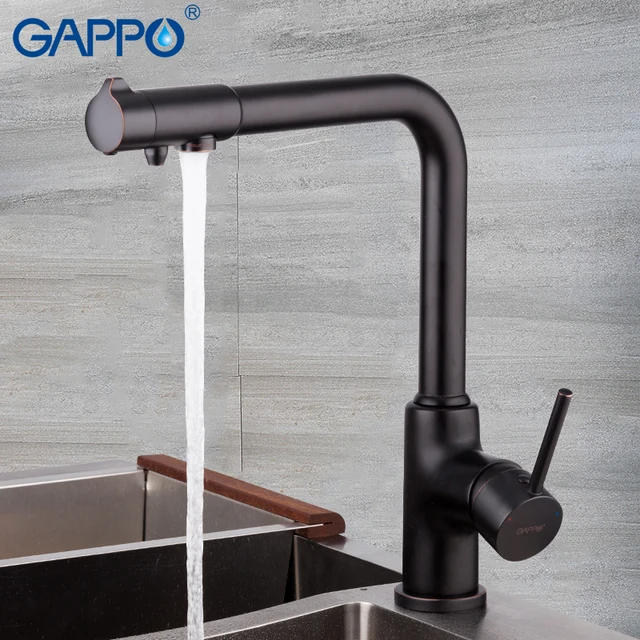 Best Quality GAPPO Kitchen faucet water purifire black faucet for kitchen mixer sink tap brass kitchen faucet mixer water tap sets           