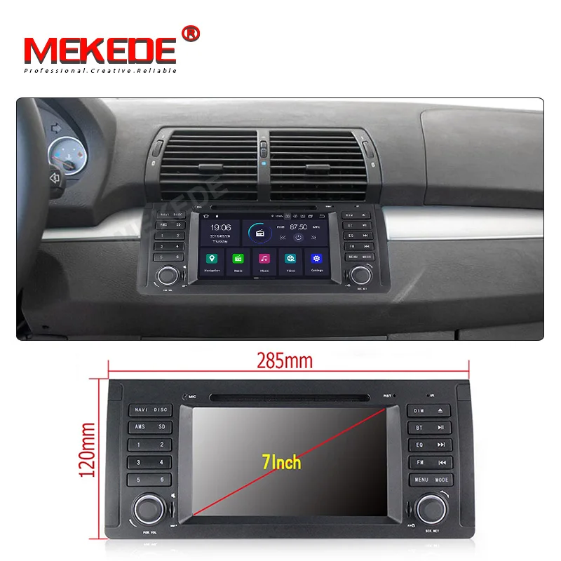 Best MEKEDE  Android 9.0 7inch car dvd radio multimedia player For BMW X5 M5 E39 E53 stereo video can bus steering wheel control+MAP 5