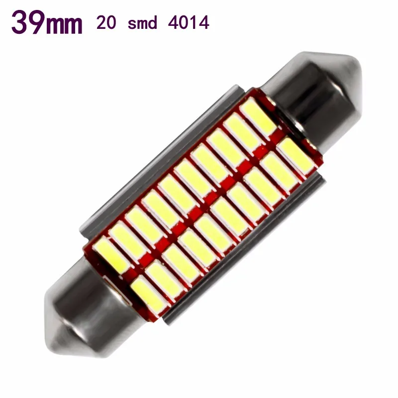 10 шт. 31 мм 36 мм/39 мм/41 мм C5W C10W 12 16 20 24 SMD 4014 Светодиодный лампочки CANBUS ERROR FREE автомобильный фестонный лампа салона Houseing светильник