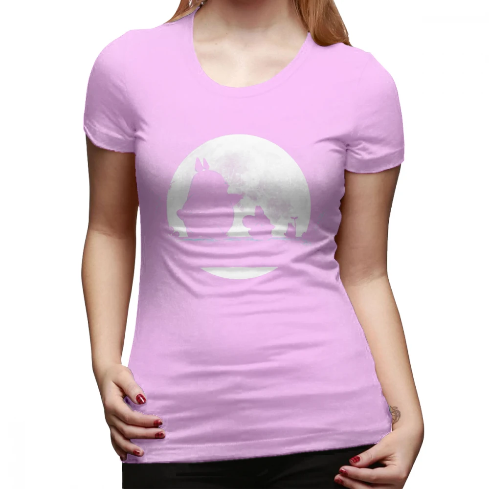 Футболка с изображением Тоторо Hakuna Totoro футболка с круглым вырезом хлопчатобумажная женская футболка с рисунком размера плюс с коротким рукавом забавная Оранжевая женская футболка - Цвет: Розовый