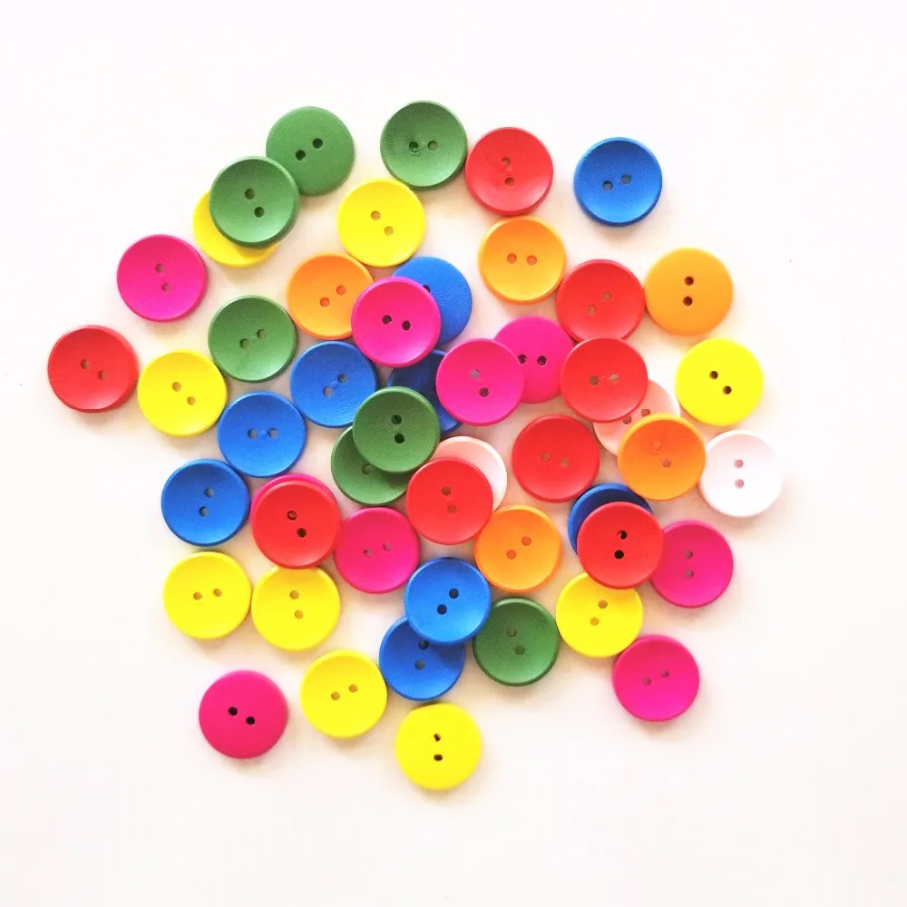 Wood Sewing Button Scrapbooking Flower Mixed 2 Holes 20mm Decorative