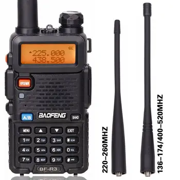 

2020 BaoFeng-R3 Tri-Band Two Way Radio Walkie Talkie 136-174Mhz/220-260Mhz/400-520Mhz 2 Antenna Radio for UV 5R UV5R UV-5R