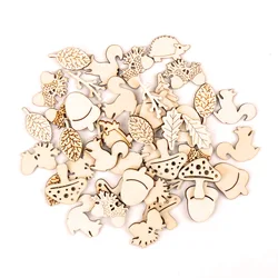 Home Decoration Hanging Ornament Accessory Painting Scrapbooking Craft Wooden DIY Animals Shape Handmade 25-30mm 20pcs