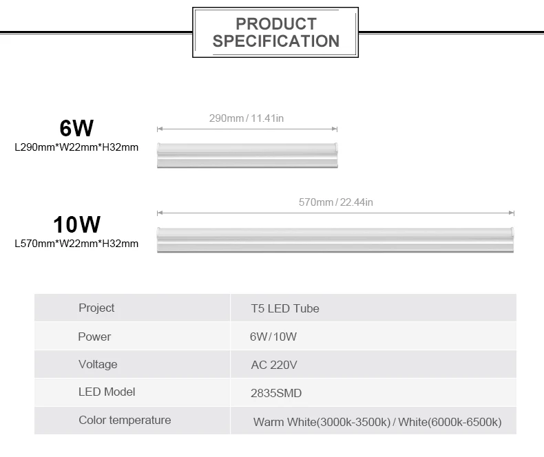 T5 светодиодный светильник, светодиодный светильник, лампа 220 В, 6 Вт, 10 Вт, 300 мм, 600 мм, Светодиодная лента, светильник для кухни, домашнего декора, Флуоресцентный светильник для шкафа