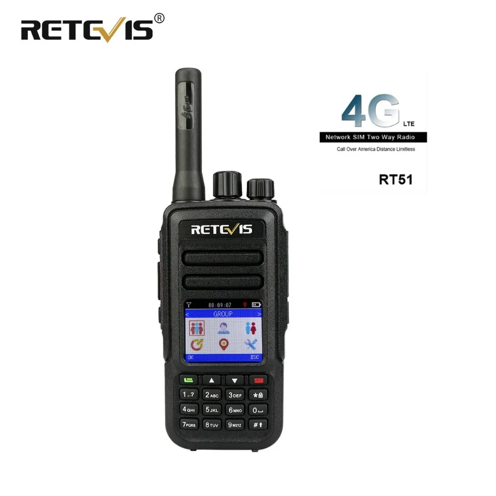 RETEVIS RT51 Poc Walkie Talkie Ham Radio 4G LTE FDD поддержка sim карты сеть GPS двухстороннее радио по