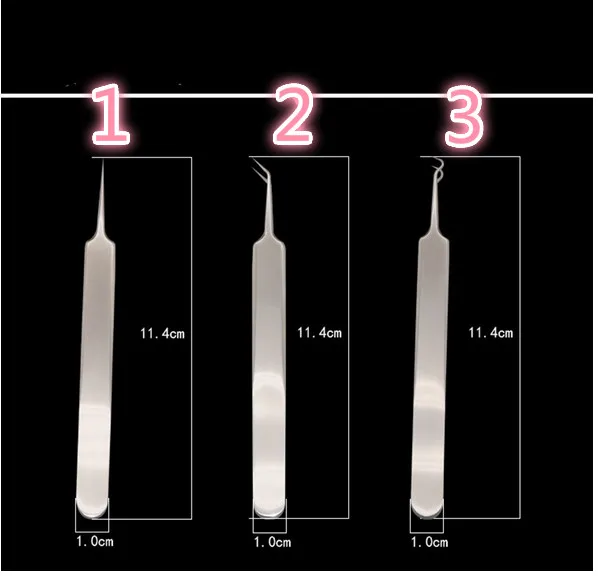 Игольчатый Пинцет для прыщей набор черных прыщей удаление острым изгибом головы средства по уходу за лицом Blackhead Comedo удаление акне 100 шт/лот