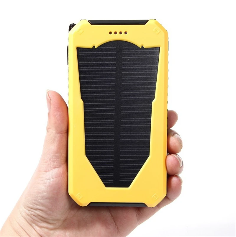 Внешний аккумулятор на солнечной батарее, 20000 мА/ч, двойной USB внешний, водонепроницаемый, полимерный аккумулятор, зарядное устройство, уличный светильник, внешний аккумулятор Ferisi