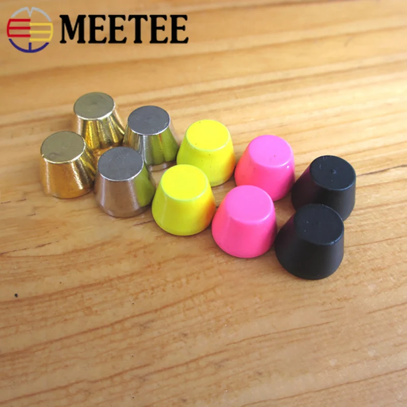 

Meetee 10/30pcs Metal Bucket Rivet 10/12mm with Screws Copper Flat Button Luggage Handbag Foot Buckle Leather Crafts Accessories